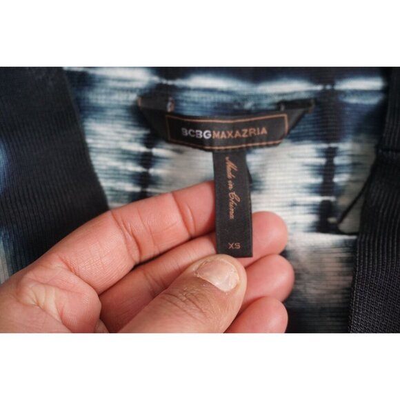 BCBGMaxAzria Taylor Navy Blue Tie Dye Bandage Skirt Bodycon Mini, Size XS - Picture 7 of 10